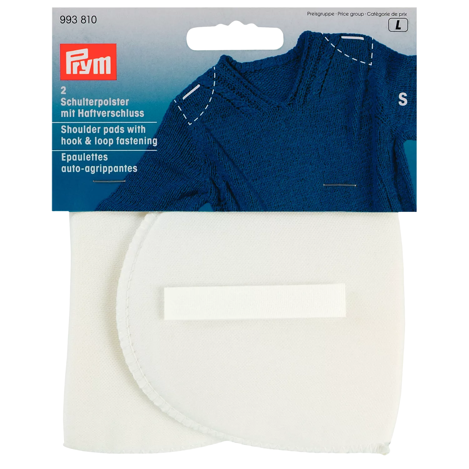 Prym white set-in shoulder pads small - British product