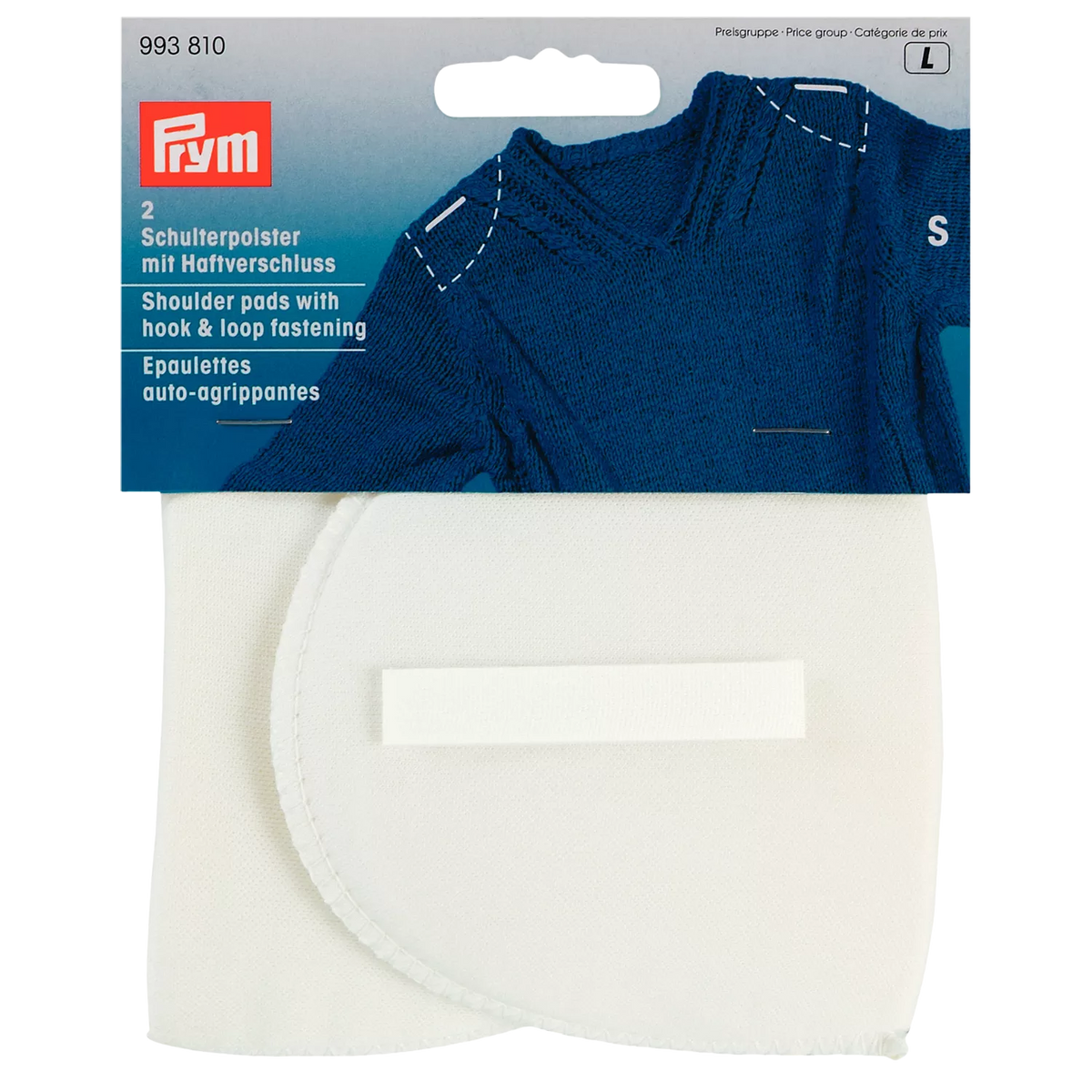 Prym white set-in shoulder pads small - British product