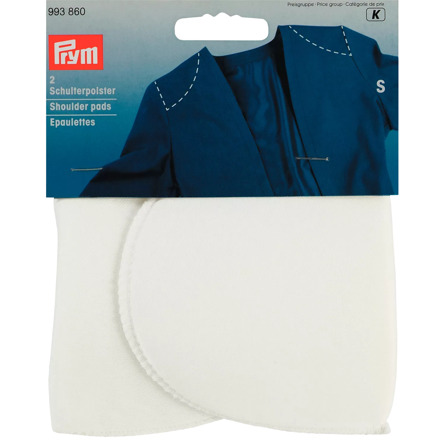 Prym set-in shoulder pads white 1 pair (British brand)