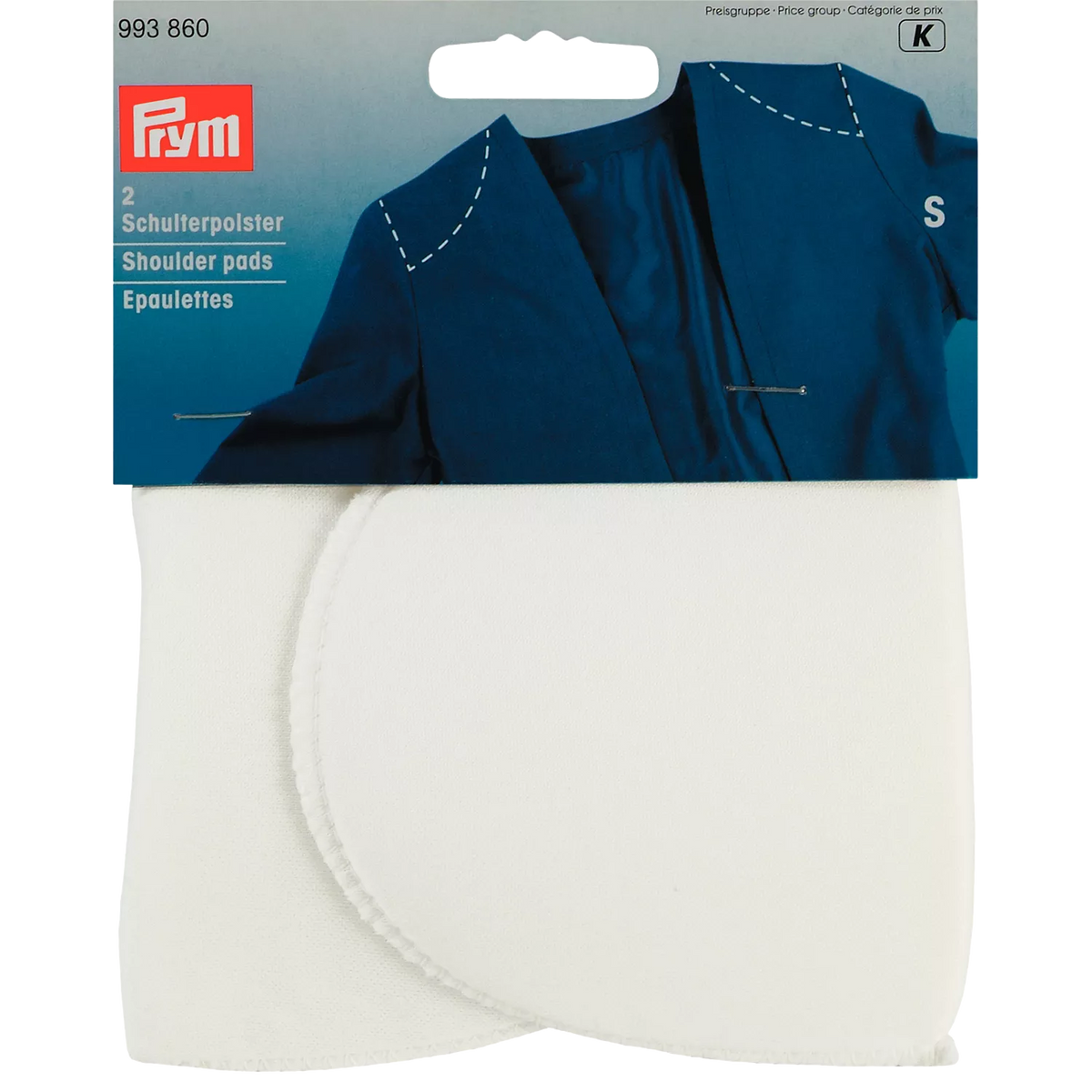 Prym set-in shoulder pads white 1 pair (British brand)