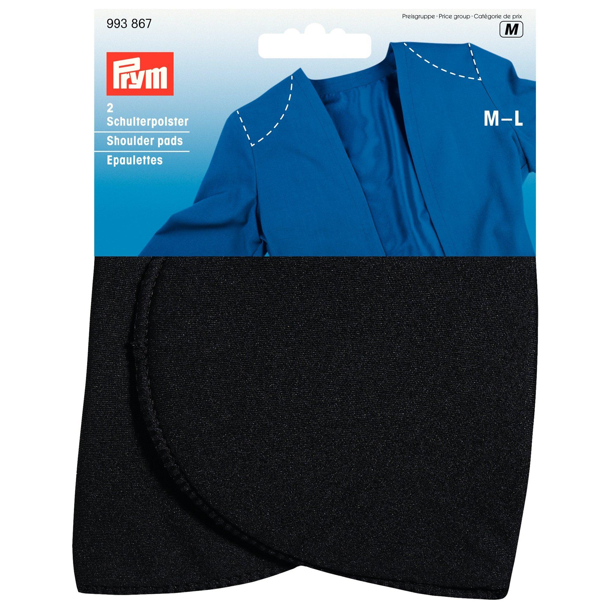 Prym black set-in shoulder pads 1 pair, imported from the UK
