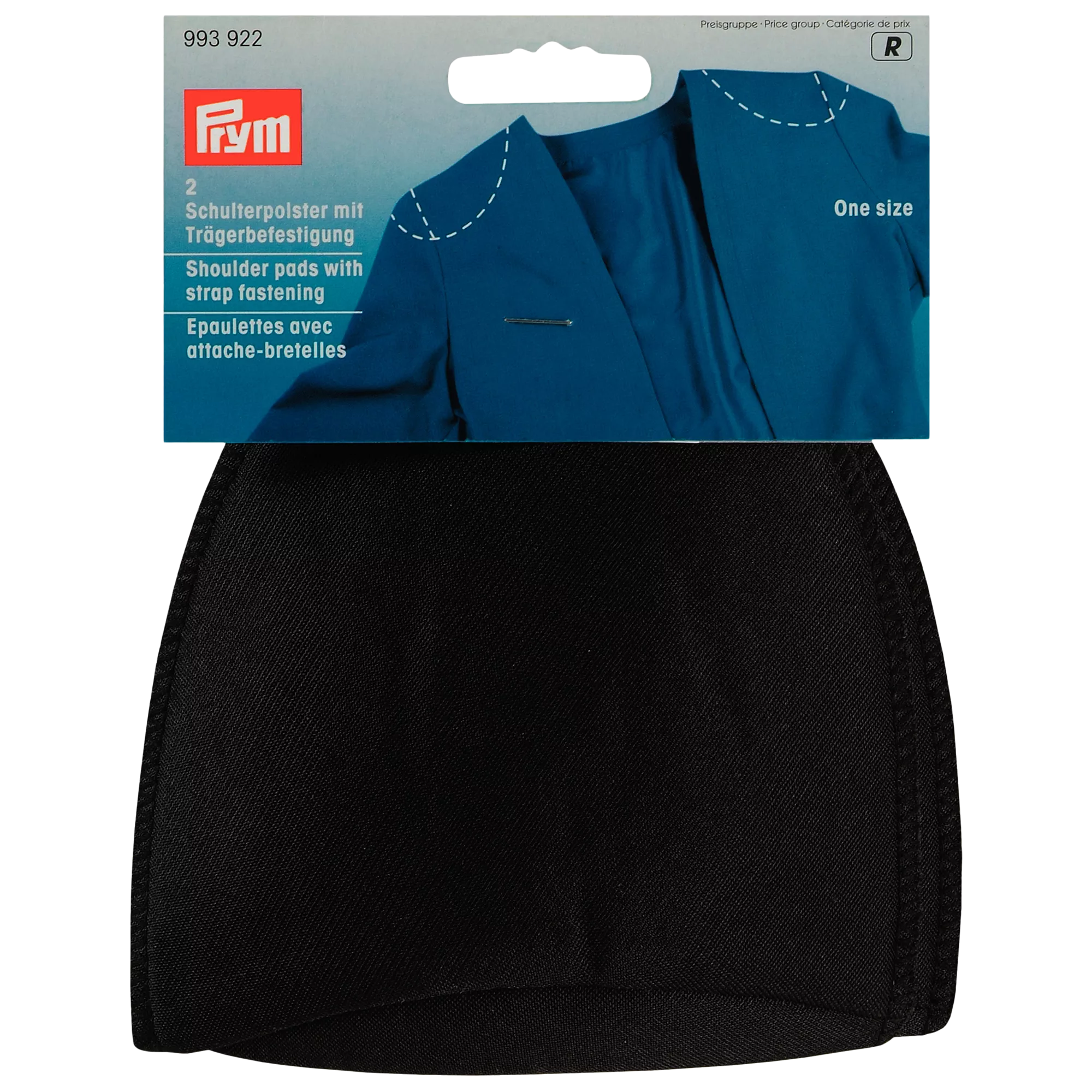 Prym raglan shoulder pads black (British brand)
