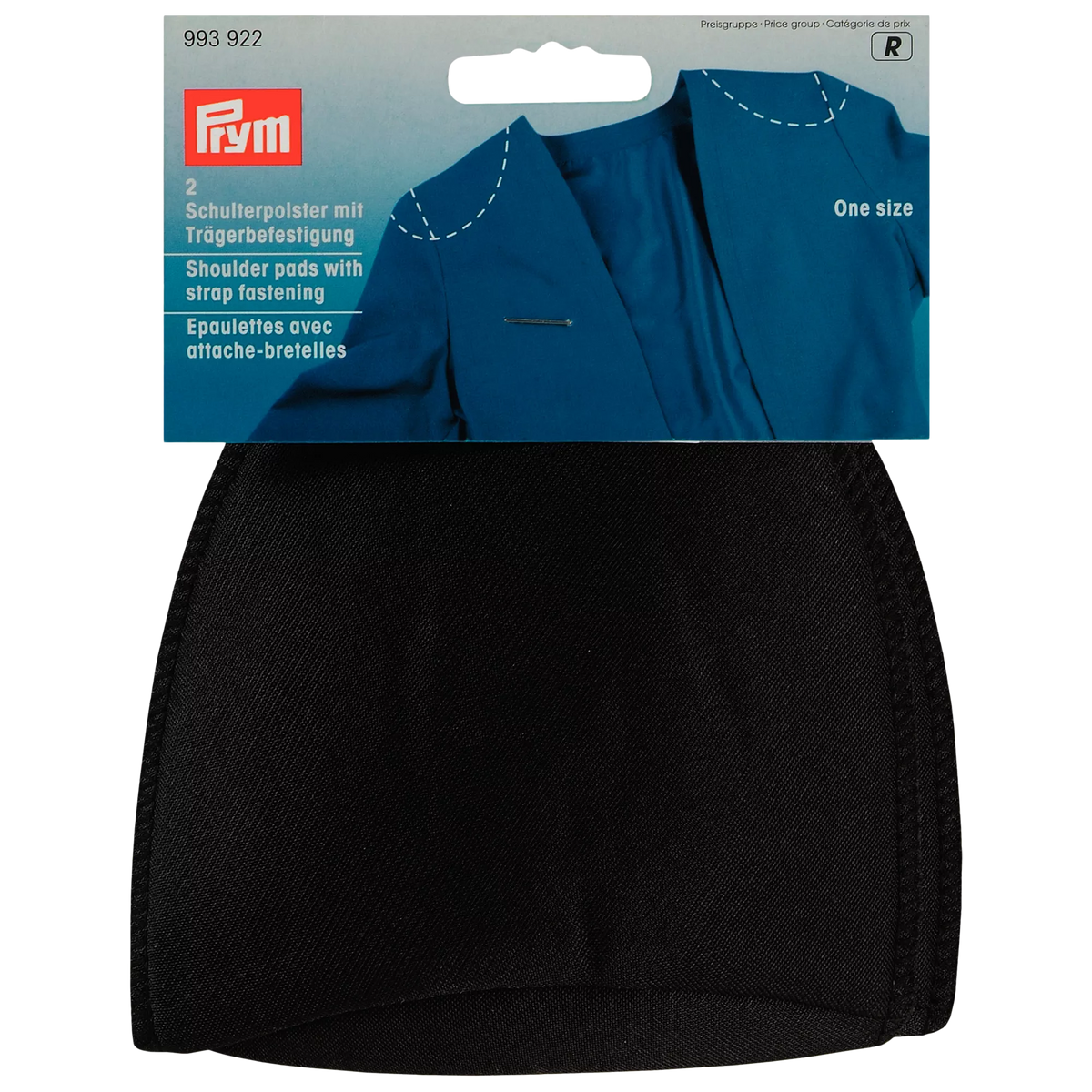 Prym raglan shoulder pads black (British brand)