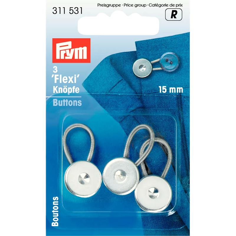 Prym flexi buttons white pack of 3, imported from the UK