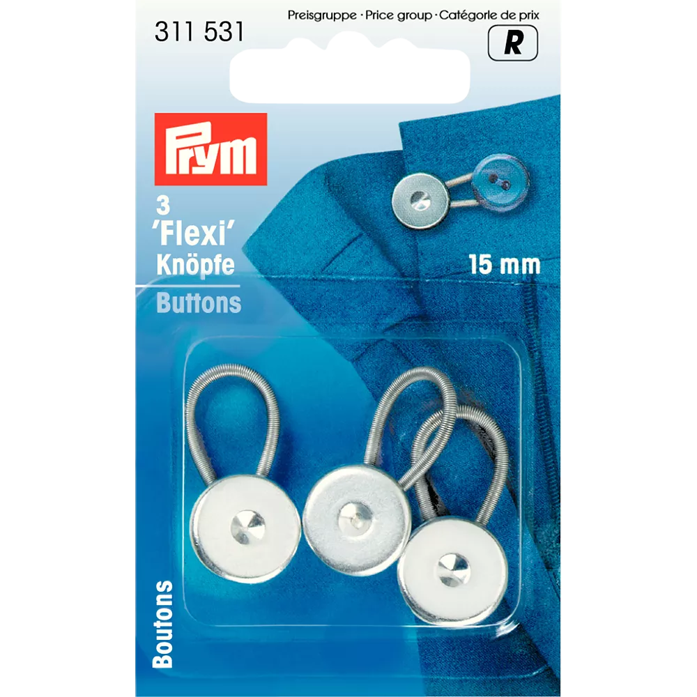 Prym flexi buttons white pack of 3, imported from the UK
