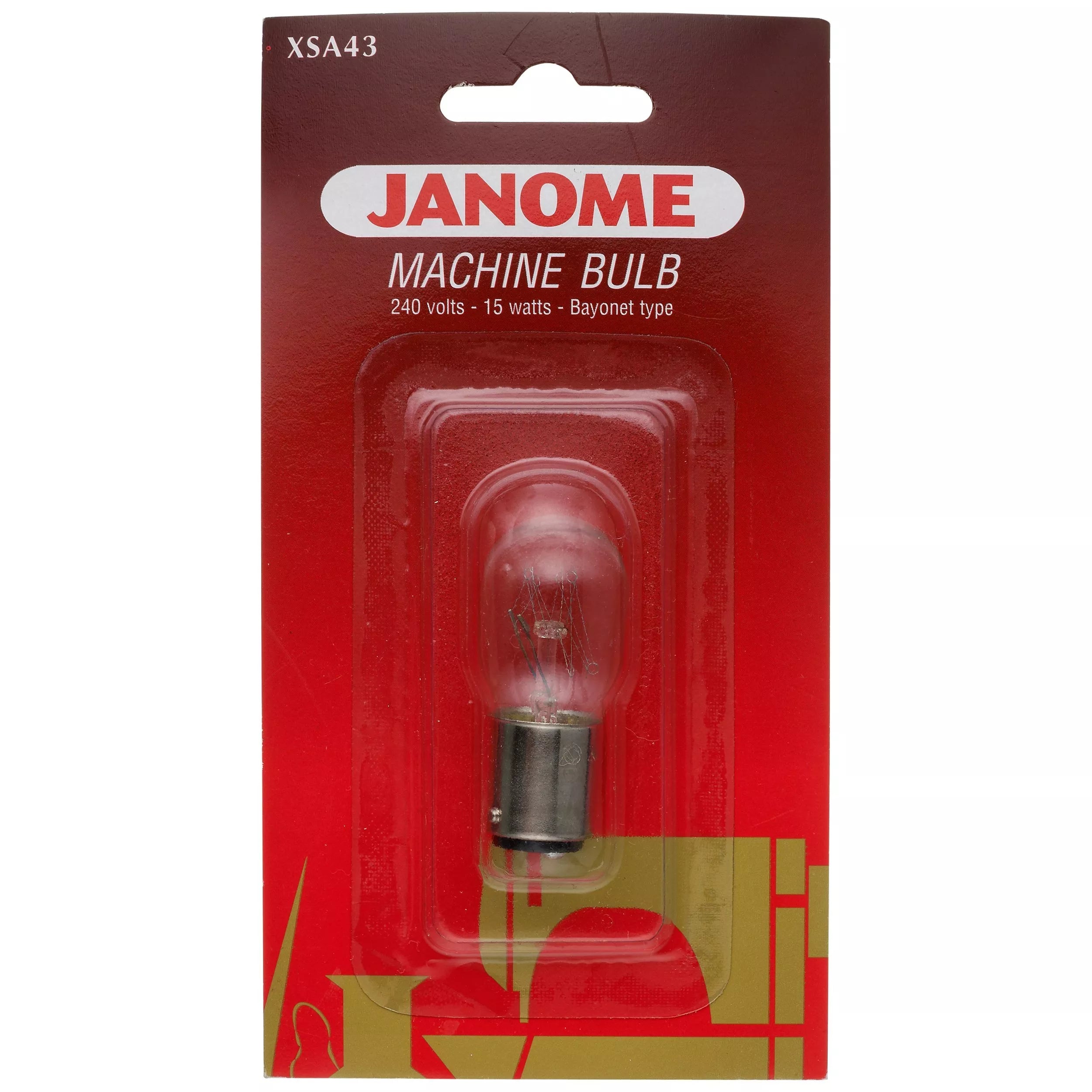 Janome bayonet light bulb XSA43 15W - British product