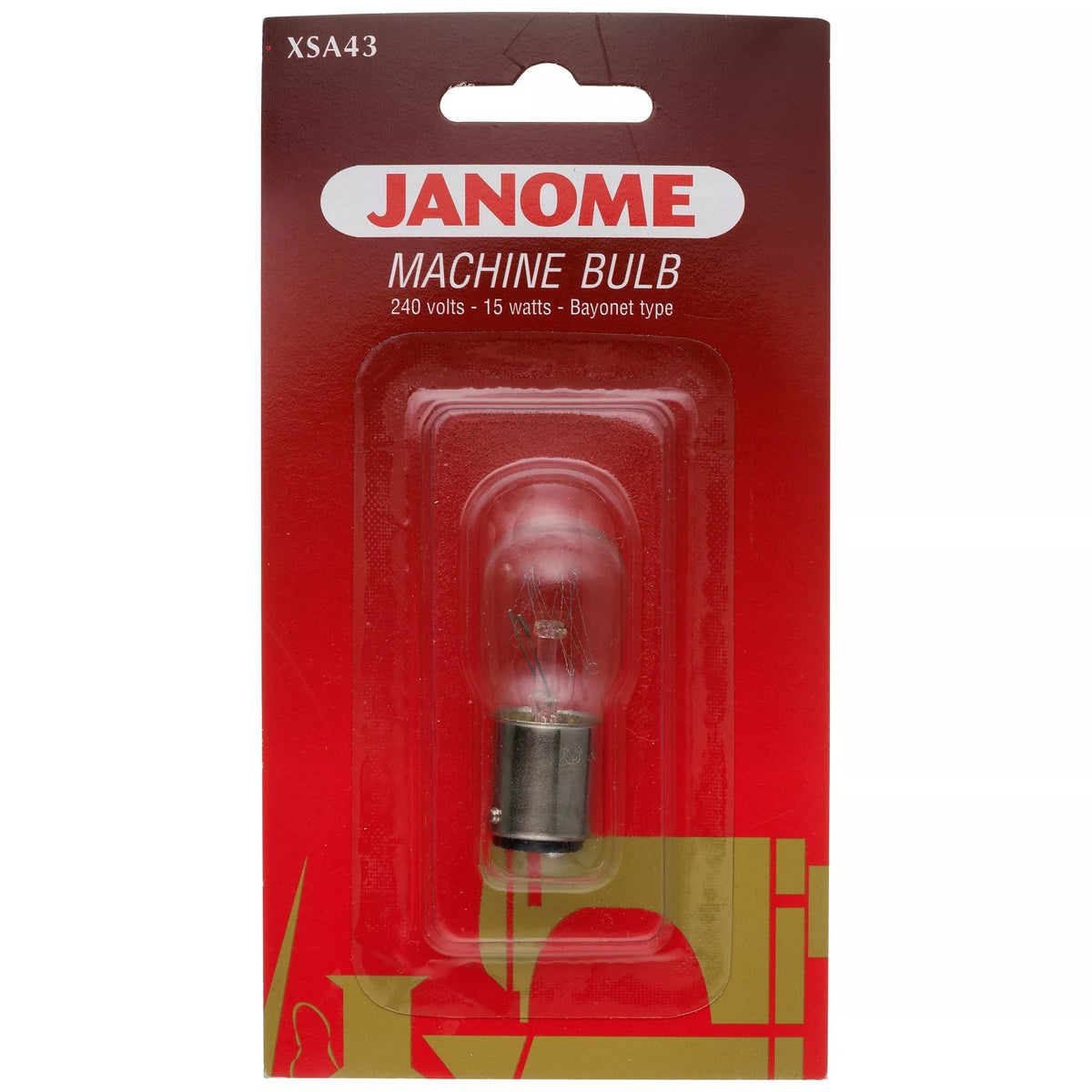 Janome bayonet light bulb XSA43 15W - British product