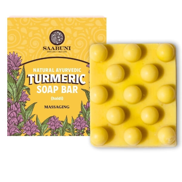 Saabuni turmeric massaging soap bar 90g, imported from the UK