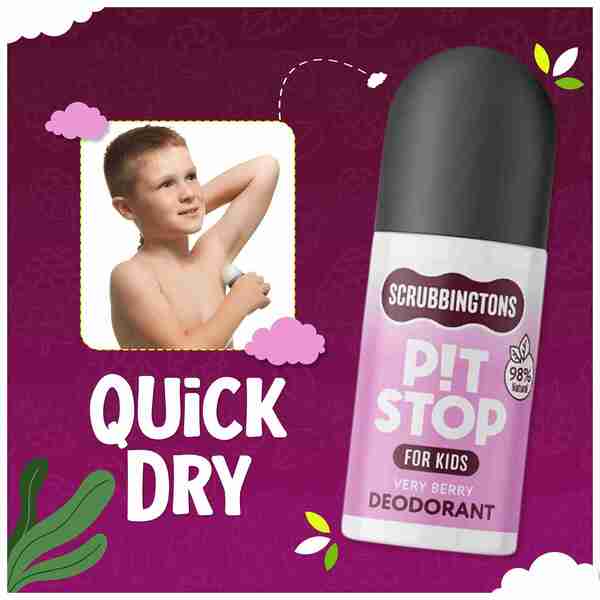 Scrubbingtons kids deodorant Pit Stop Berry 75ml twin pack, UK version