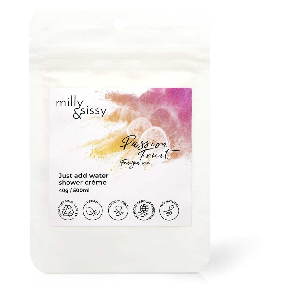 Milly&sissy zero waste Shower Creme passion fruit 40g GOODS Boots   