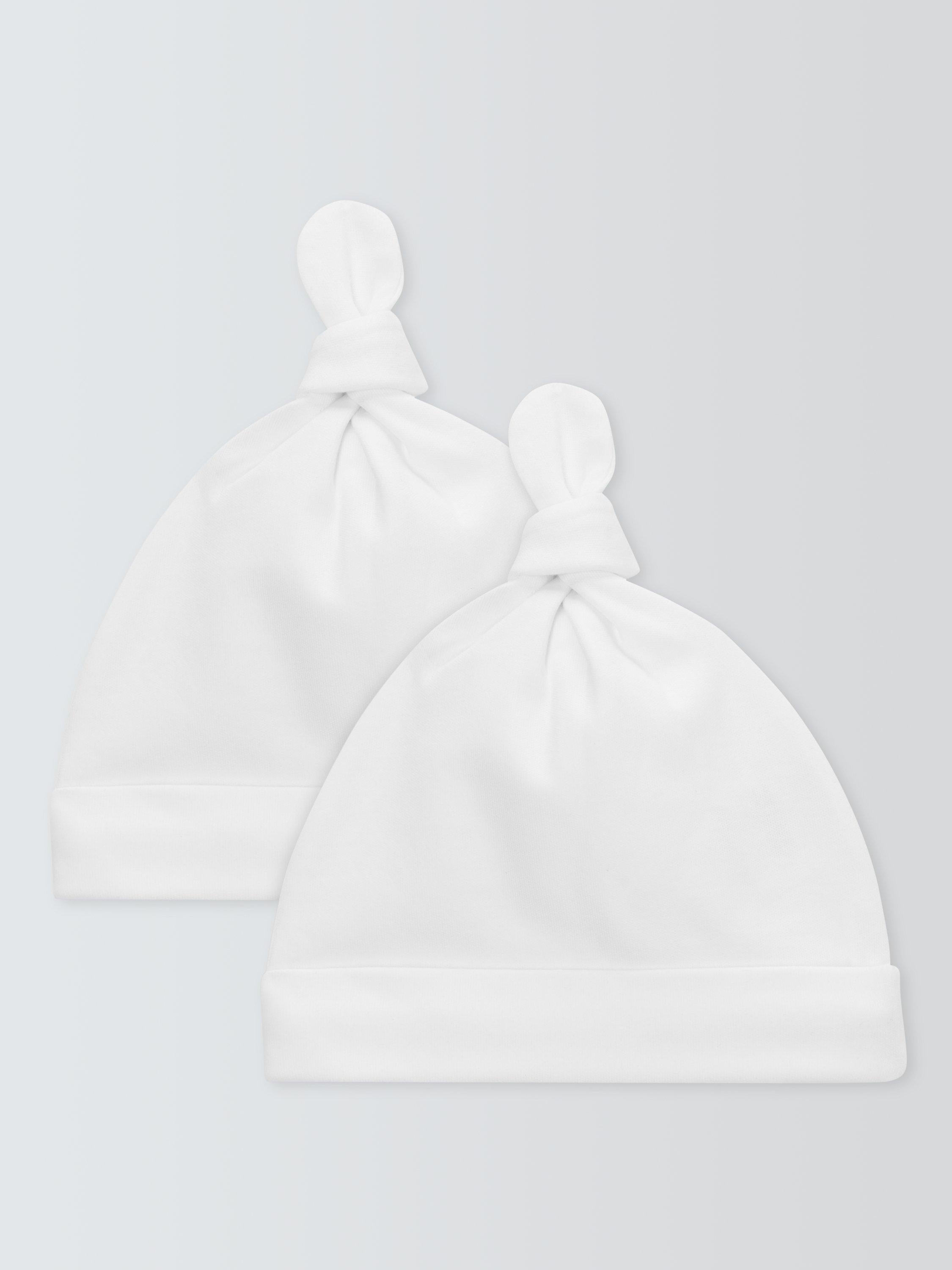 John Lewis baby cotton hat pack of 2 white - British product