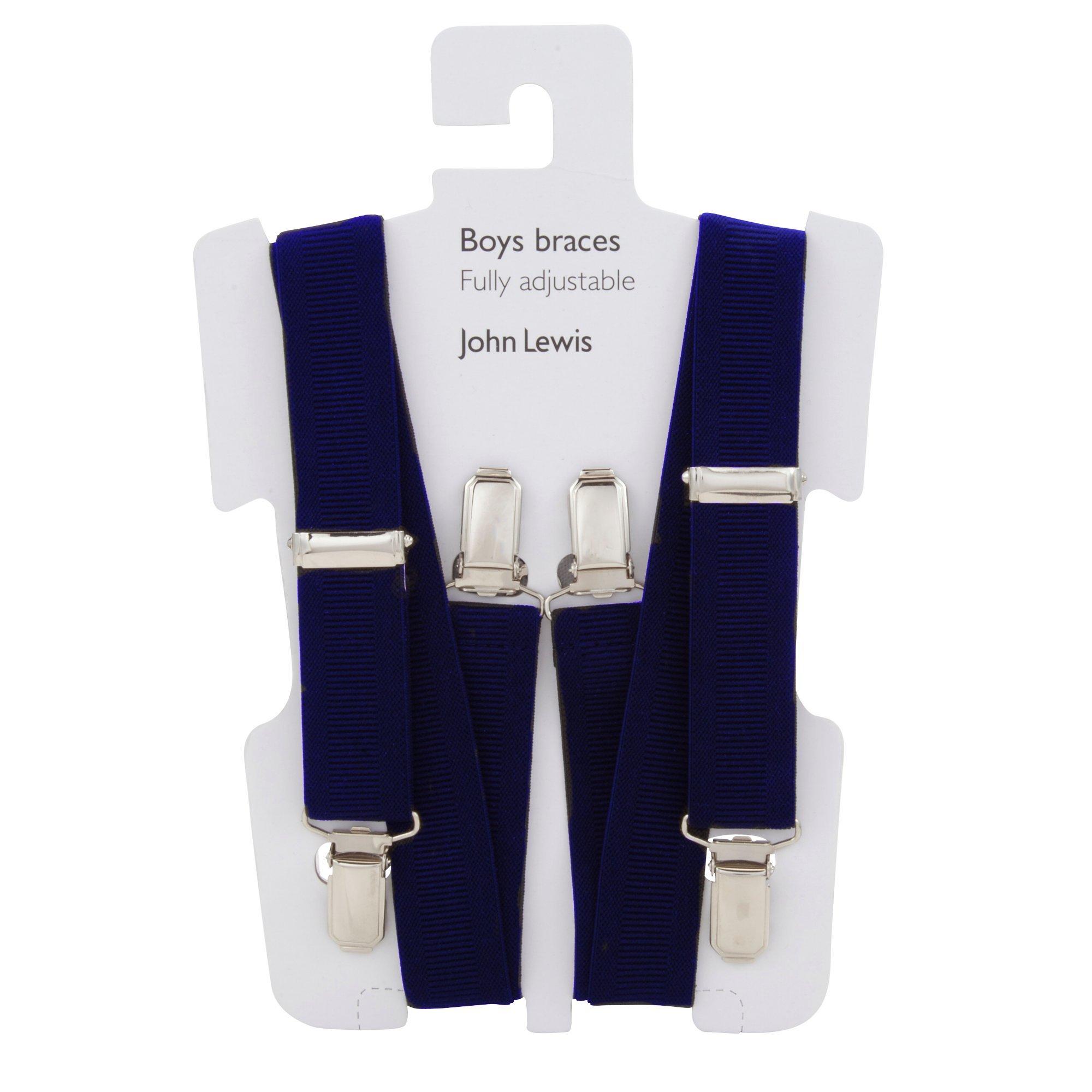 John Lewis Boys' Braces in Navy, One Size, UK version