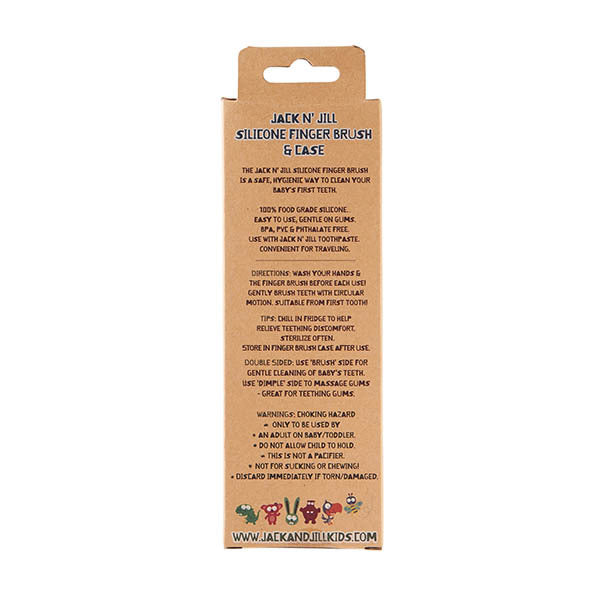 Jack N' Jill Silicone Finger Brush (2 Pack & Case) - Stage 1