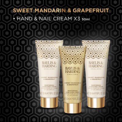 Baylis & Harding hand cream trio Sweet Mandarin & Grapefruit 3x50ml, imported from the UK