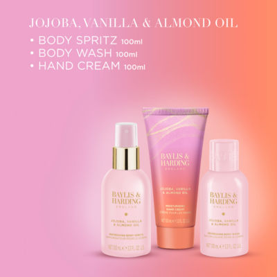Baylis & Harding luxury wash bag gift set jojoba vanilla almond oil, imported from the UK
