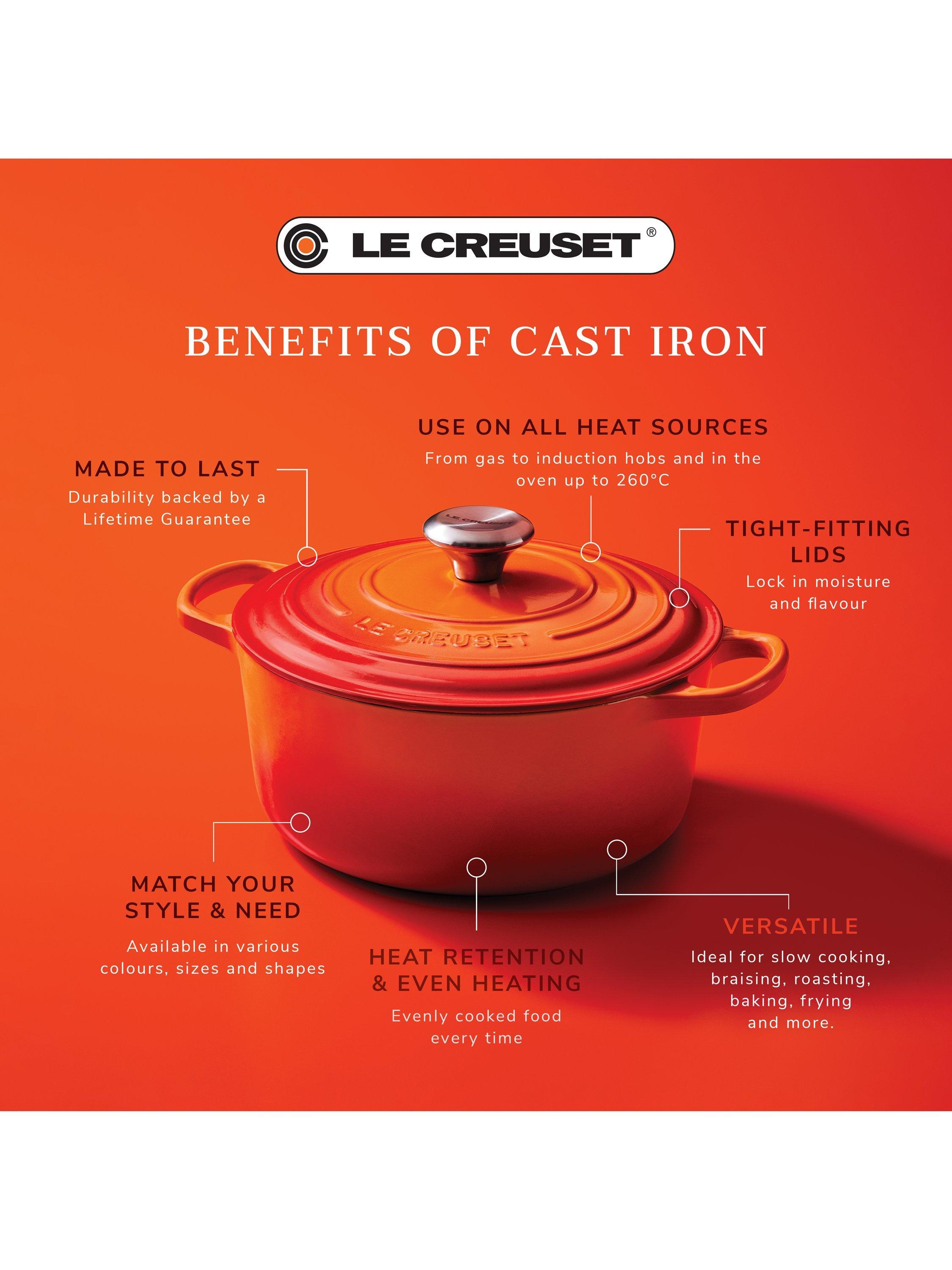 Le Creuset cast iron shallow casserole in volcanic color, UK version