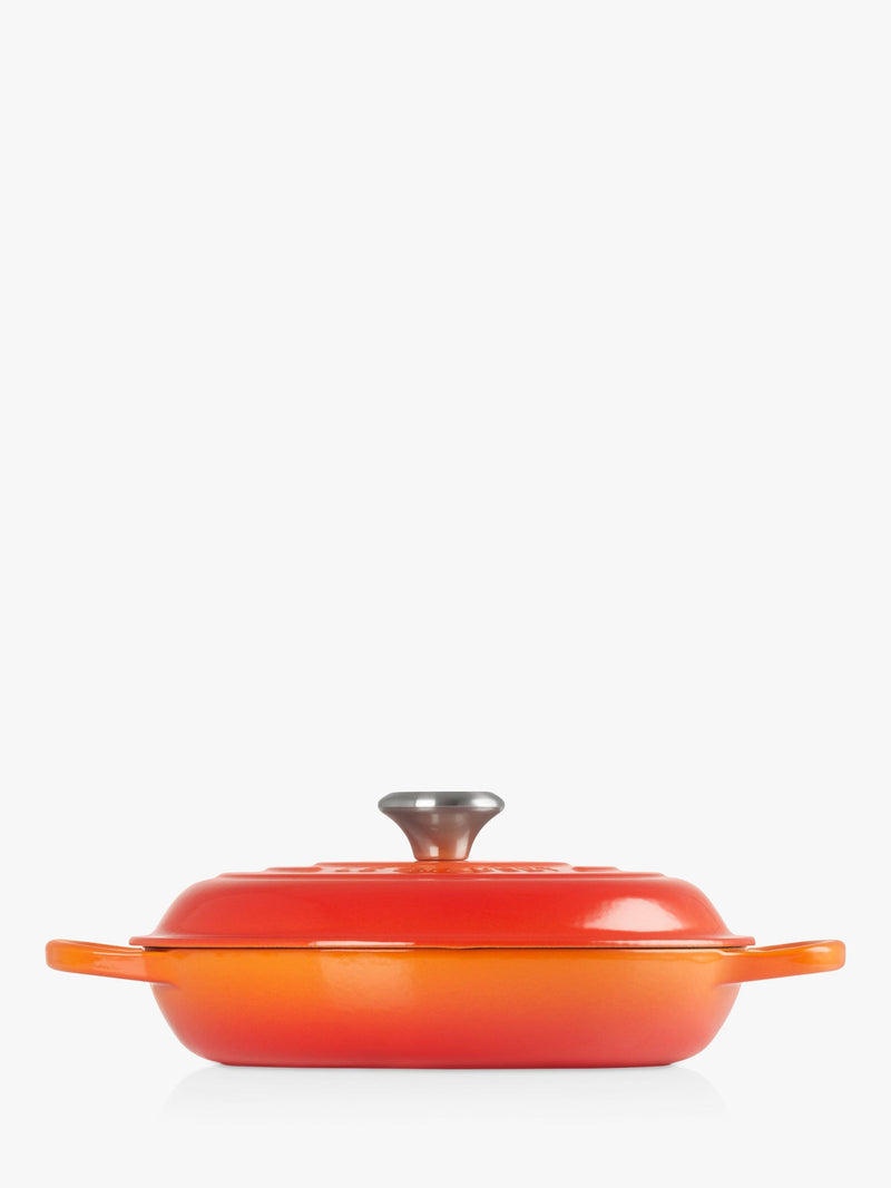 Le Creuset cast iron shallow casserole in volcanic color, UK version