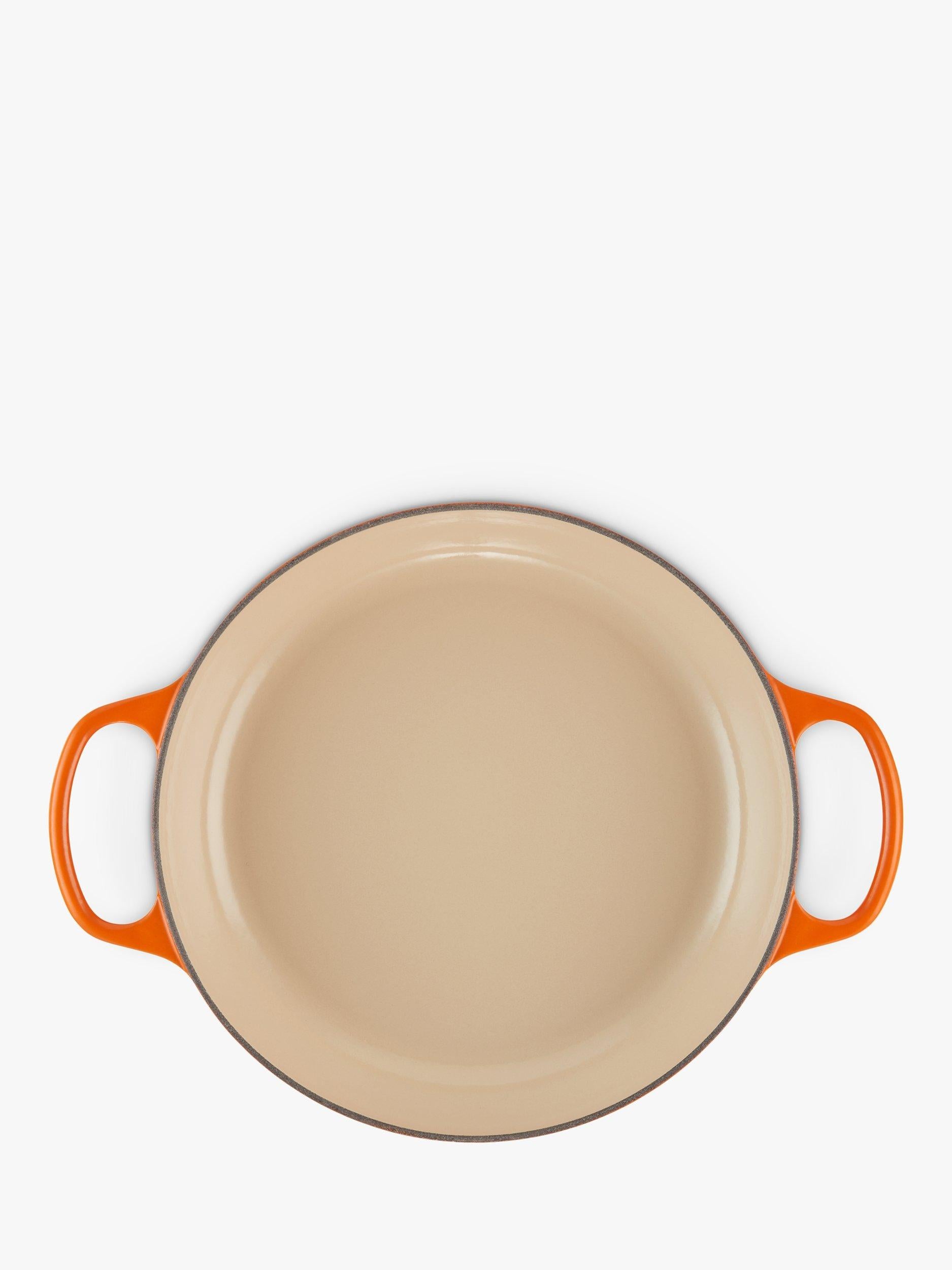 Le Creuset cast iron shallow casserole in volcanic color, UK version