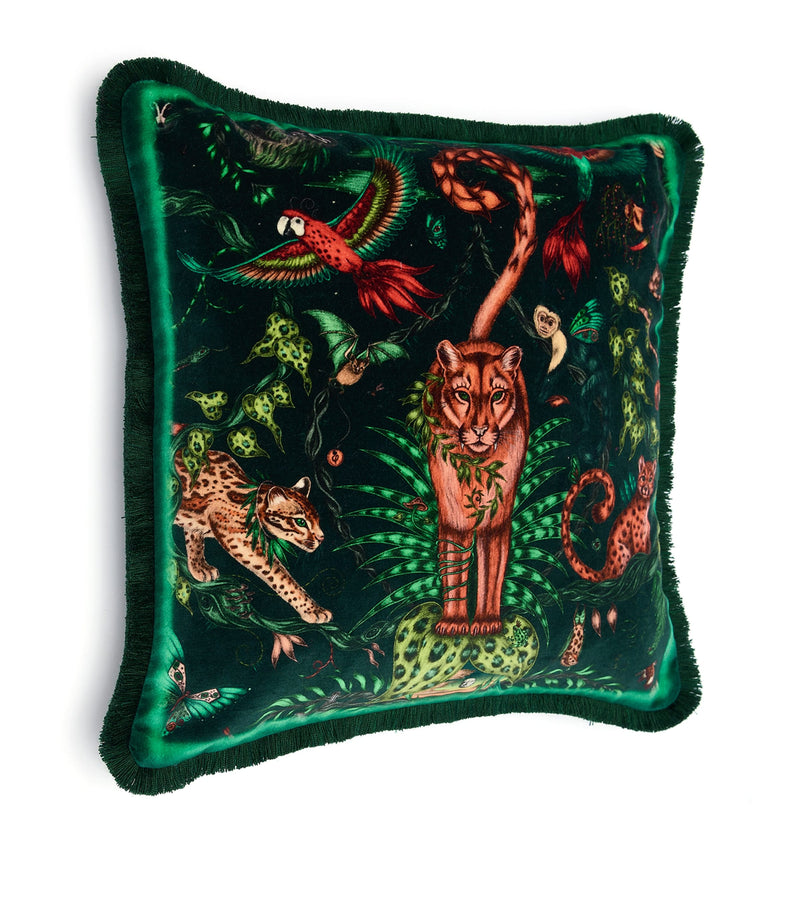 Emma J Shipley Velvet Bosque Dreams Cushion 45cm x 45cm - British product