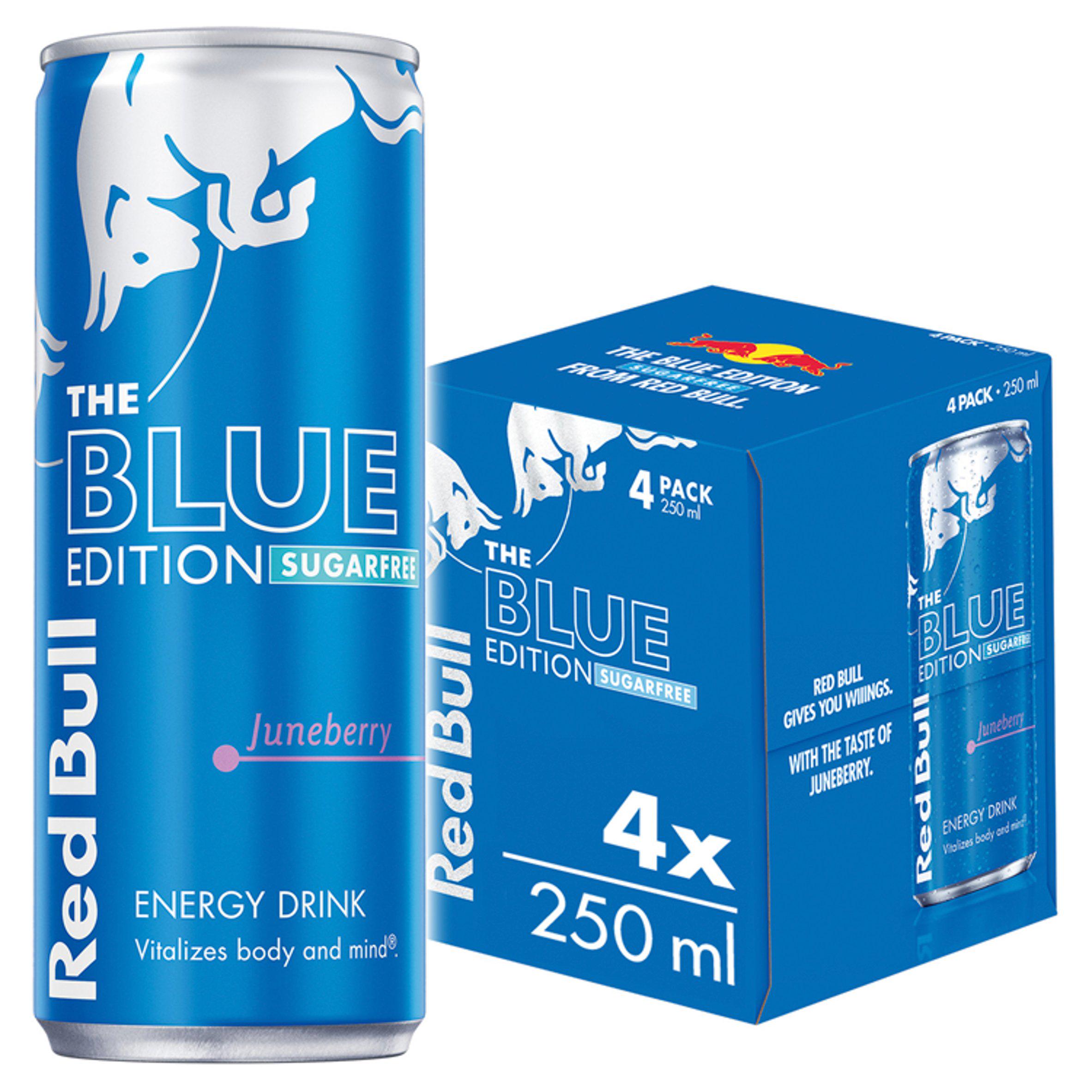 Red Bull Energy Drink Sugar Free Summer Edition Juneberry 4x250ml GOODS Sainsburys   