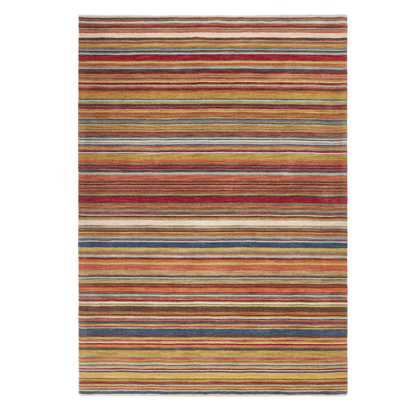 John Lewis Russet Multistripe Hand Loomed Rug, Red/Multi, L120 x W60cm
