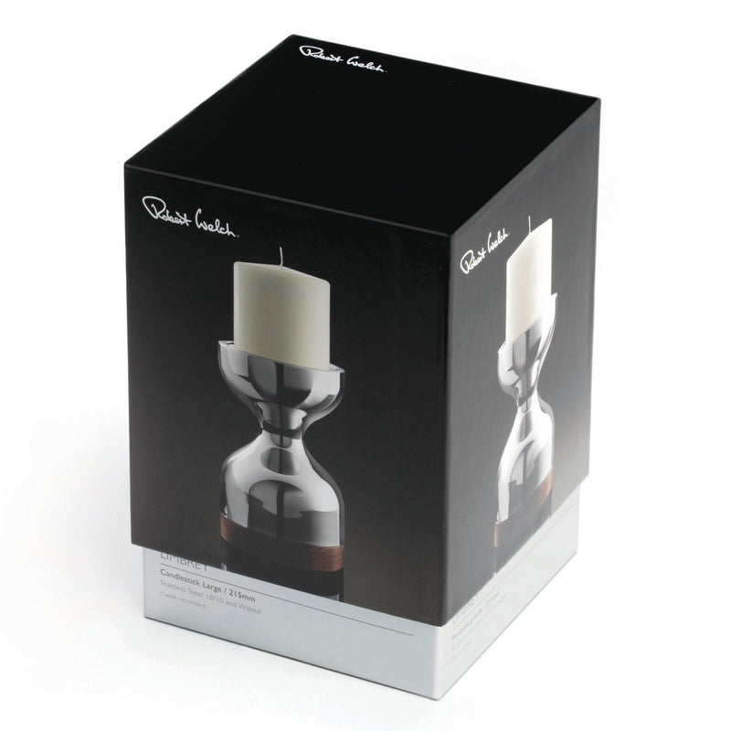 Robert Welch Limbrey candlestick stainless steel walnut, UK version
