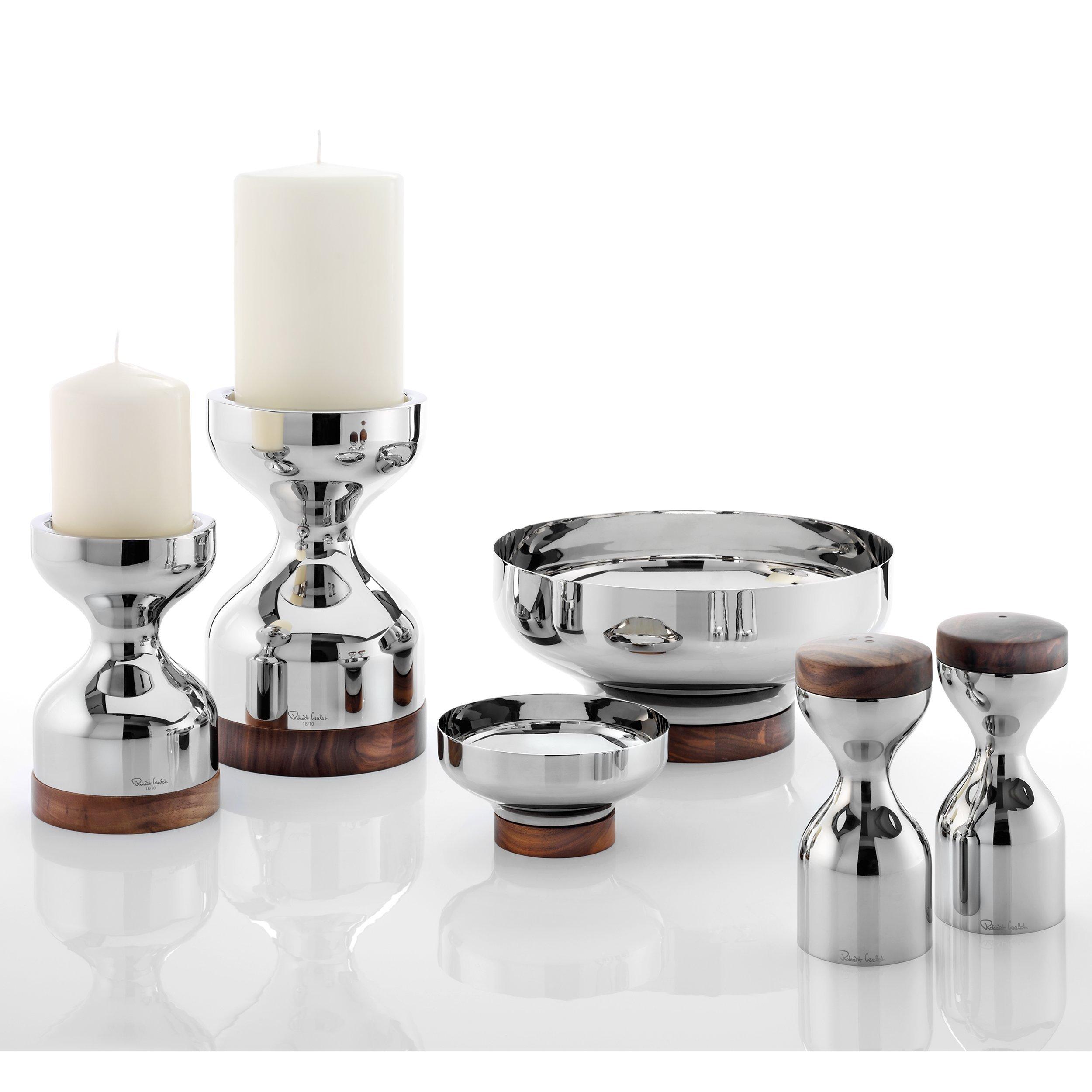 Robert Welch Limbrey candlestick stainless steel walnut, UK version