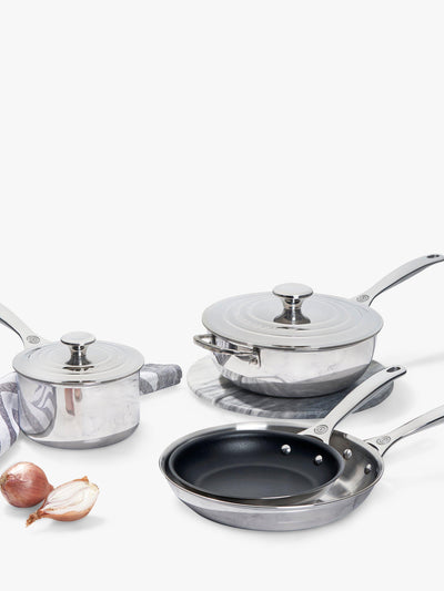 John Lewis 3-Ply Stainless Steel Non-Stick Frying Pan with Induction Compatibility - اشترِ عبر الإنترنت من McGrocer