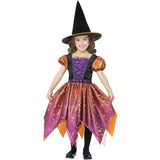 Smiffys witch costume dress and hat orange, UK version
