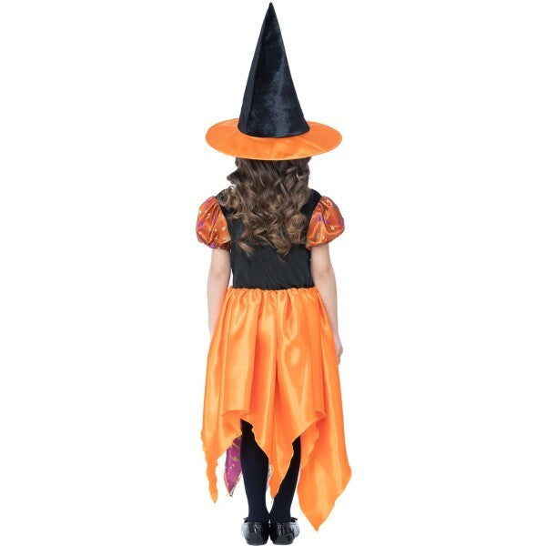 Smiffys witch costume dress and hat orange, UK version