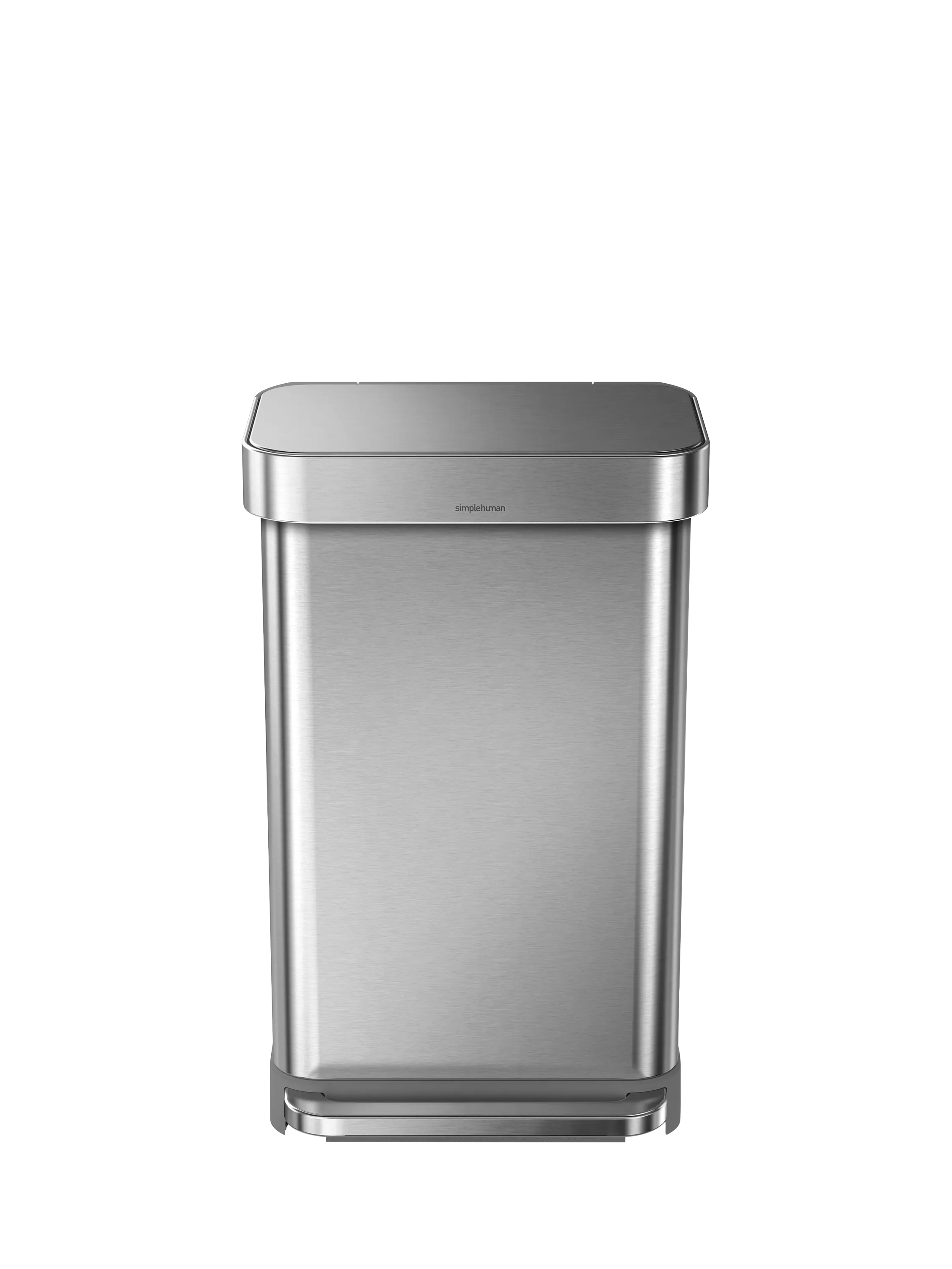 Simplehuman rectangular 45L pedal bin brushed stainless steel, imported from the UK