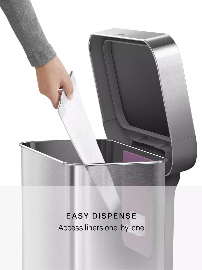 Simplehuman rectangular 45L pedal bin brushed stainless steel, imported from the UK