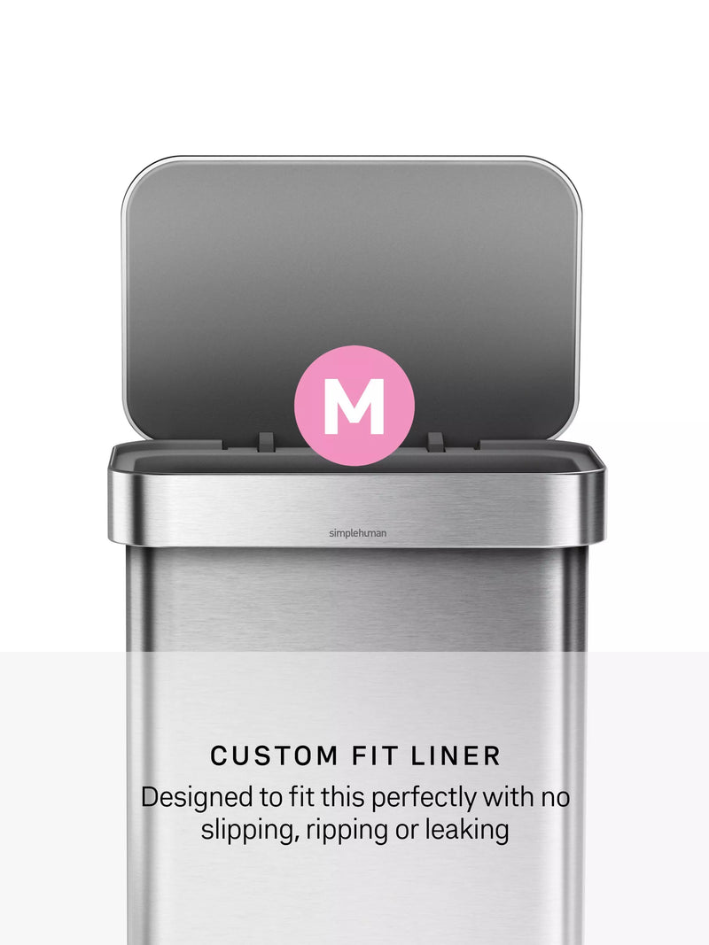 Simplehuman rectangular 45L pedal bin brushed stainless steel, imported from the UK