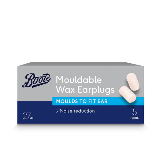 Boots Mouldable Wax Earplugs - 5 Pairs Suncare & Travel Boots   