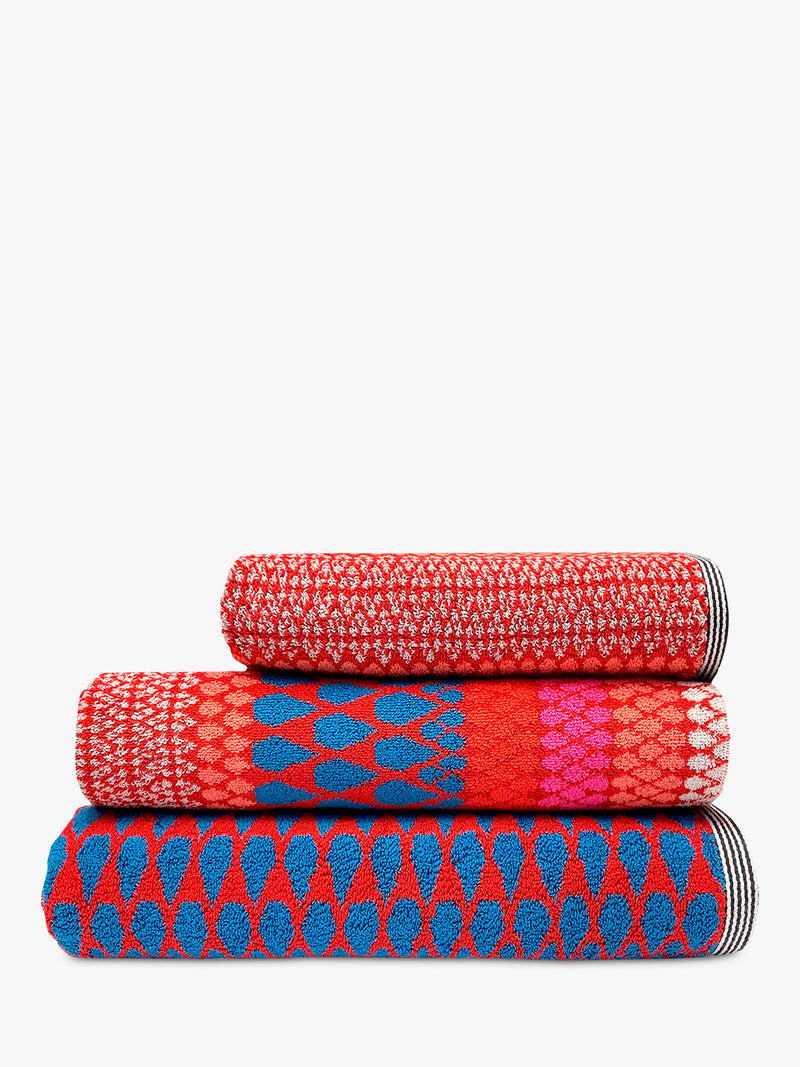 Margo Selby John Lewis Faversham towel red 100% cotton (British brand)