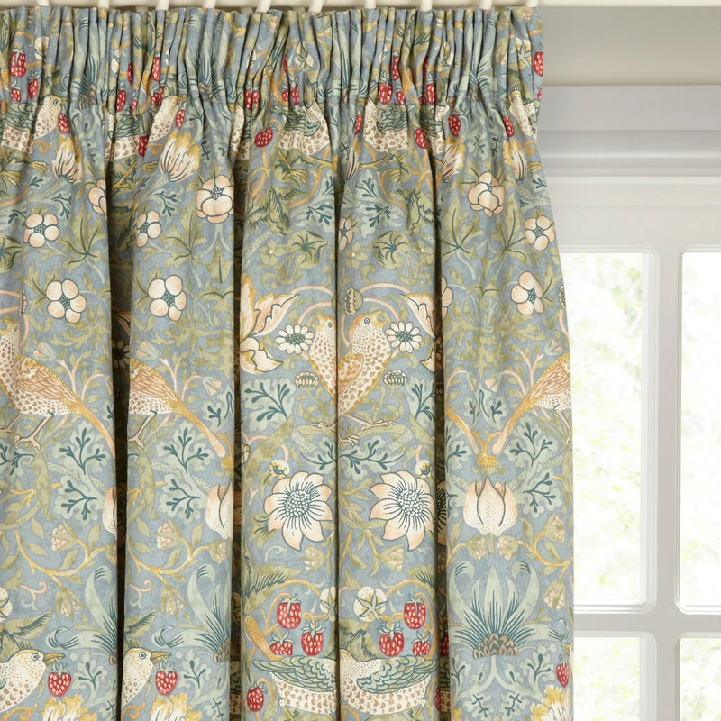 Morris & Co. Strawberry Thief curtains Duck Egg 137x167cm, UK version