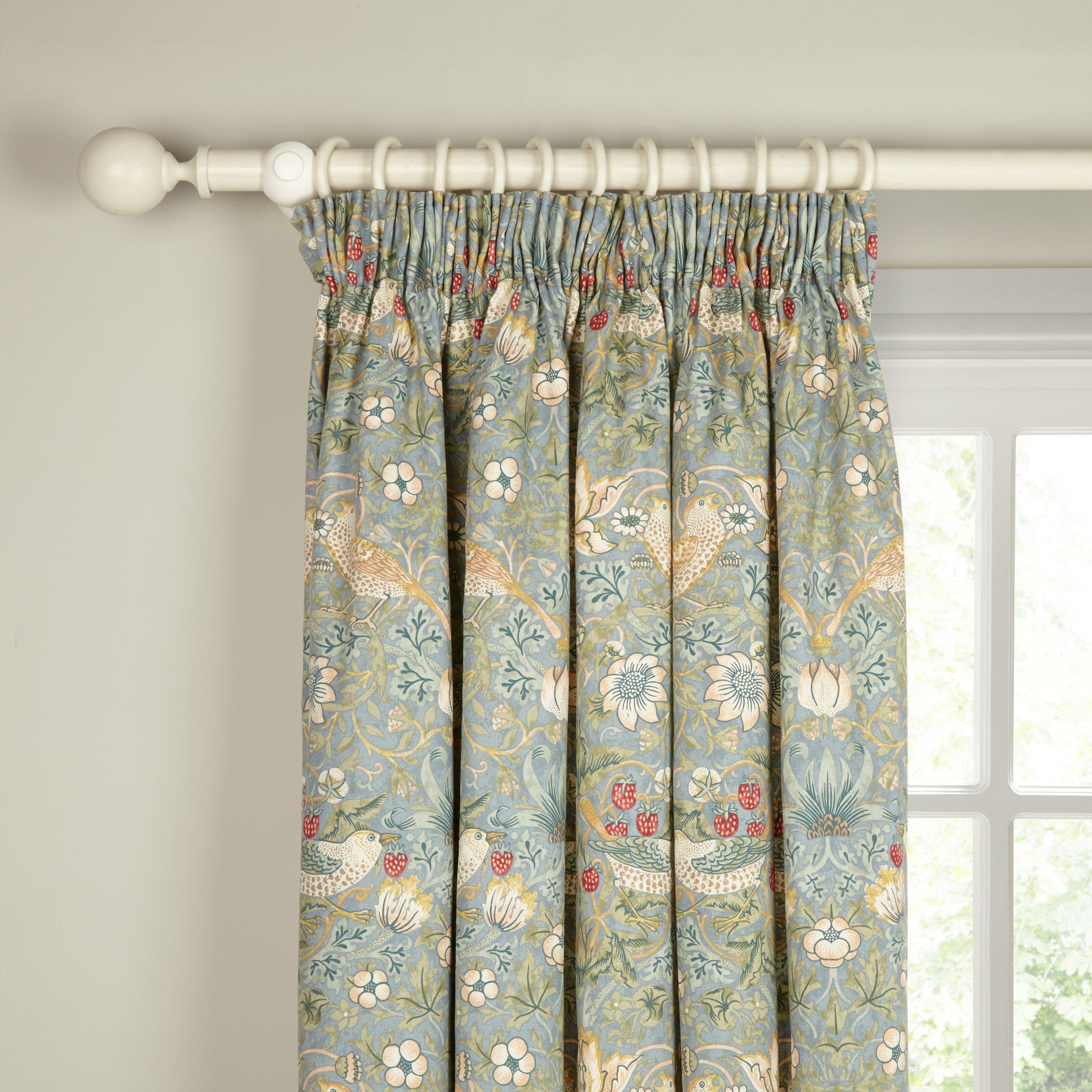 Morris & Co. Strawberry Thief curtains Duck Egg 137x167cm, UK version