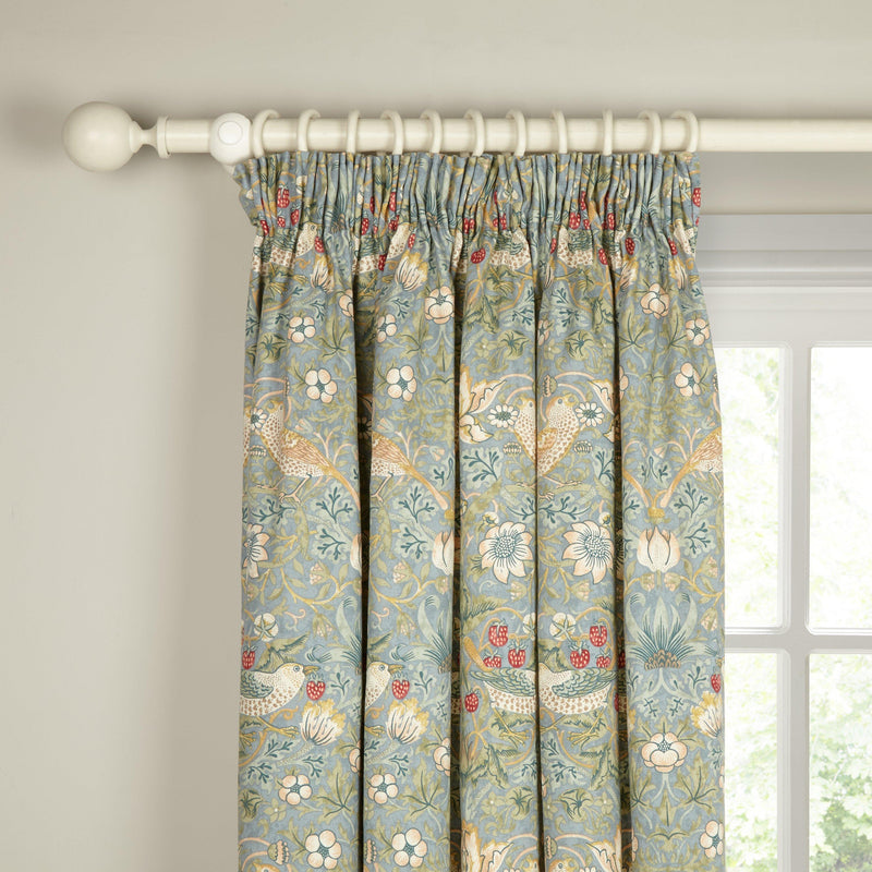 Morris & Co. Strawberry Thief curtains Duck Egg 137x167cm, UK version