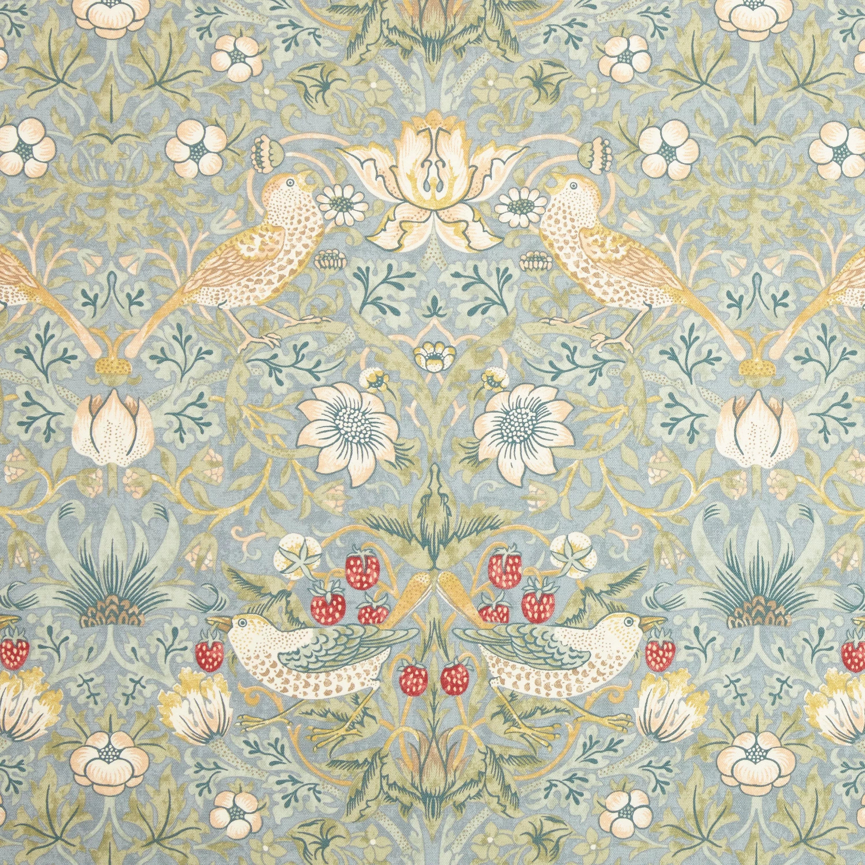 Morris & Co. Strawberry Thief curtains Duck Egg 137x167cm, UK version