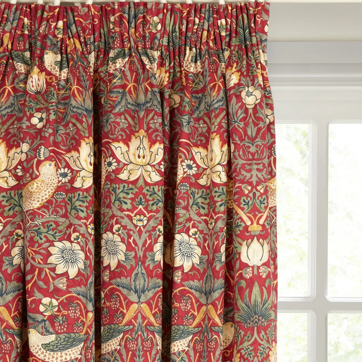 Morris & Co. Strawberry Thief curtains 137cm drop, UK version