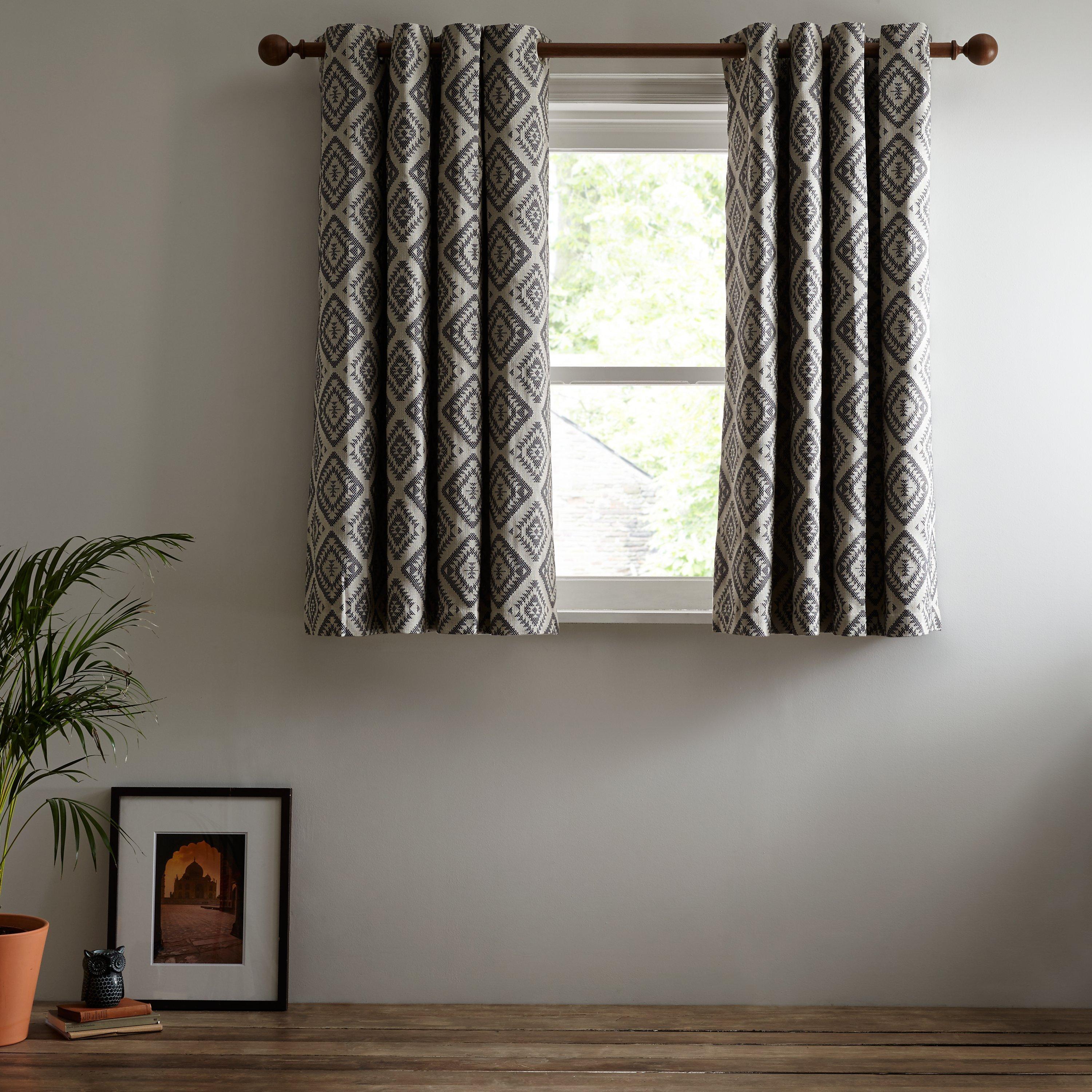 John Lewis Native Weave pair lined eyelet curtains 228cm drop, UK version