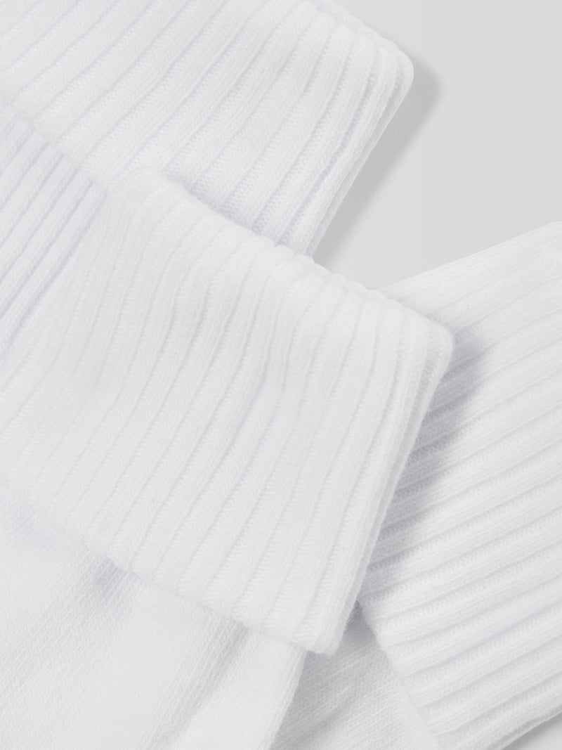 John Lewis kids roll over socks pack of 5 white - British product