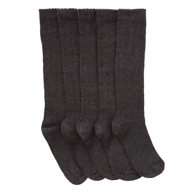 John Lewis John Lewis Children's Knee High Heart Socks, Charcoal, Pack of 5- Buy online at McGrocer