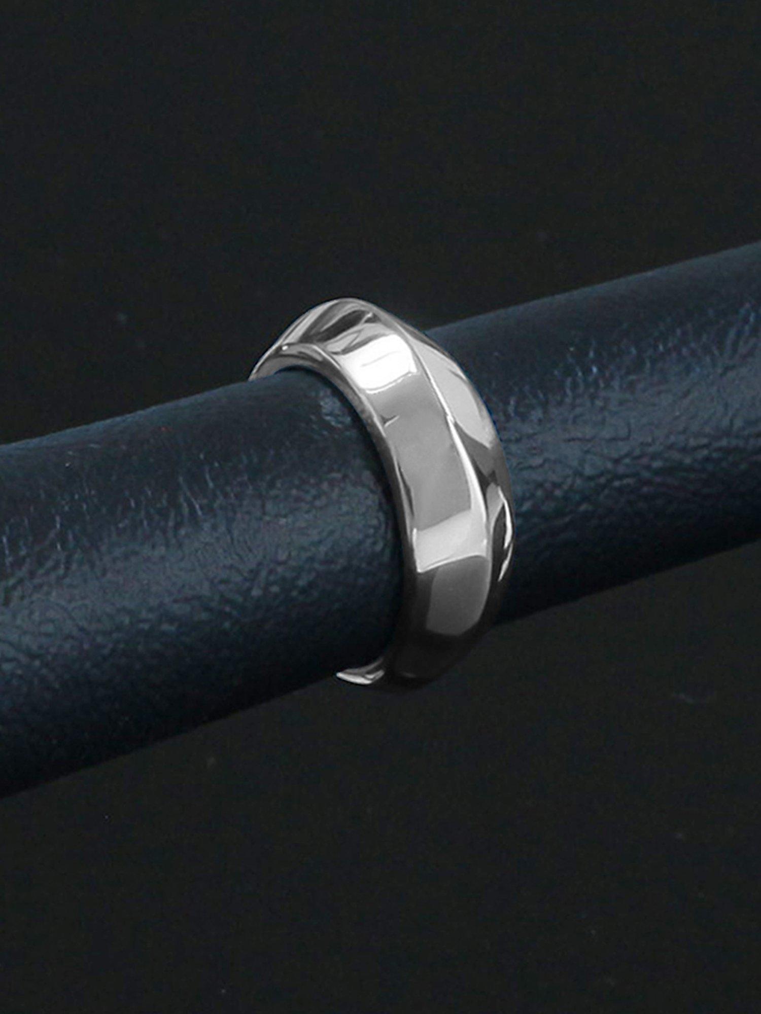Nina B unisex sterling silver ridge ring - British product