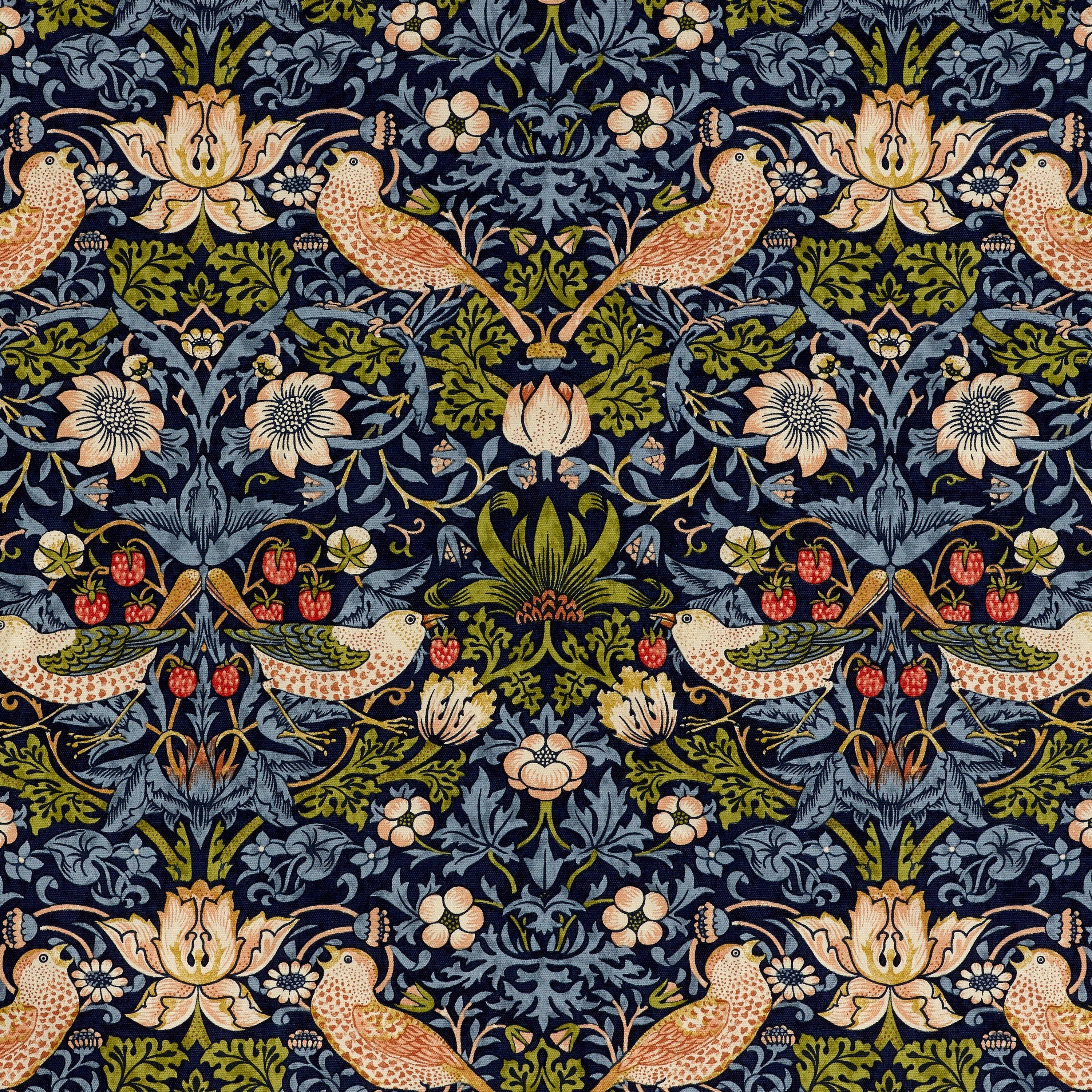 Morris & Co. Strawberry Thief curtains indigo 137x117cm - British product