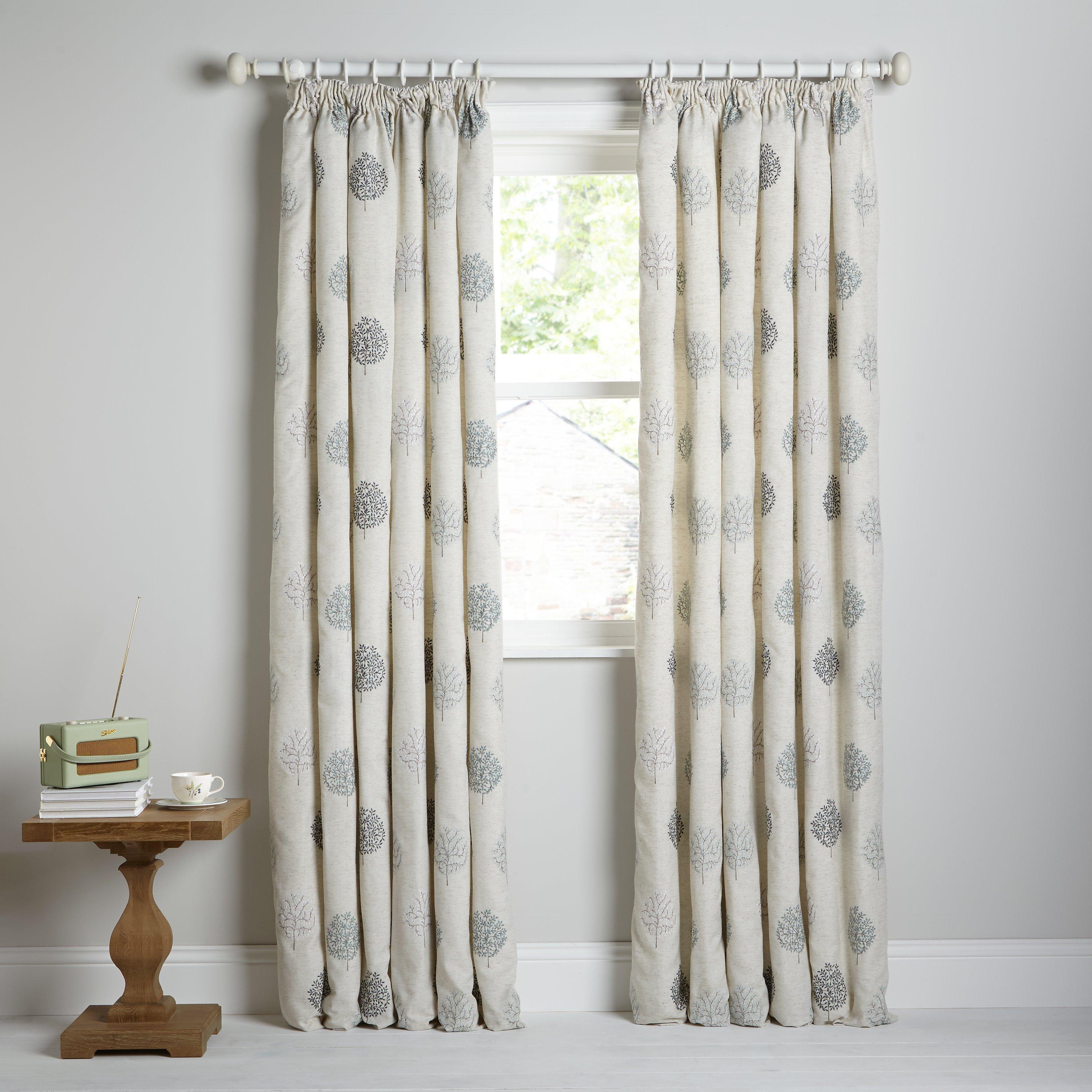 John Lewis olive tree curtains duck egg 137x167cm, imported from the UK