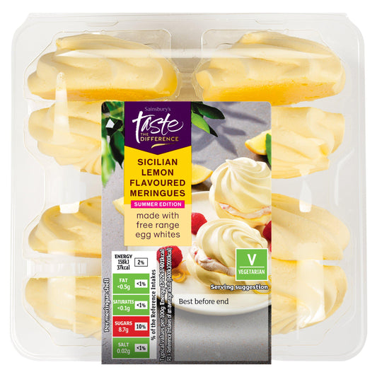 Sainsbury's Sicilian Lemon Flavoured Meringues, Summer Edition, Taste the Difference GOODS Sainsburys   