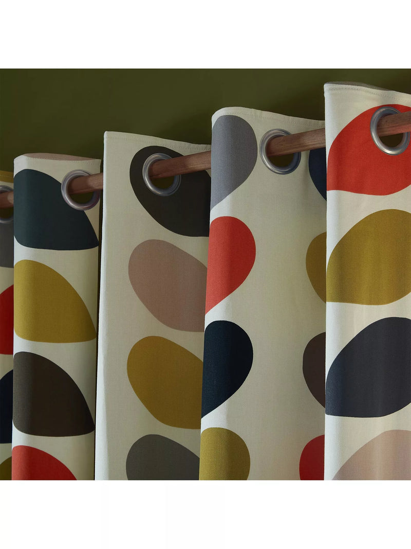Orla Kiely multi stem print lined eyelet curtains 117x137cm, UK version