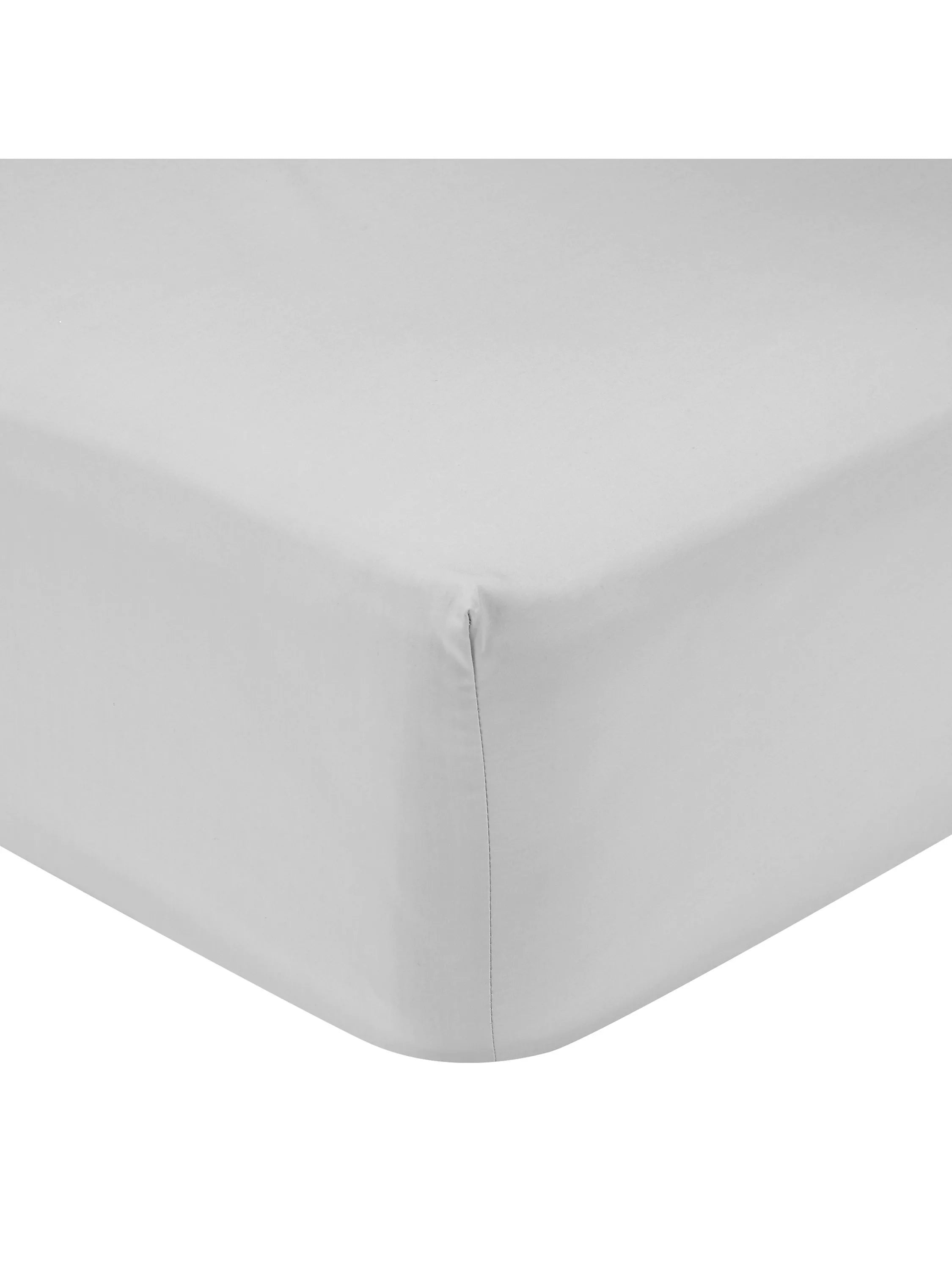 John Lewis Crisp & Fresh Egyptian Cotton Percale 200 Thread Count Flat Sheet, Cool Grey, Single