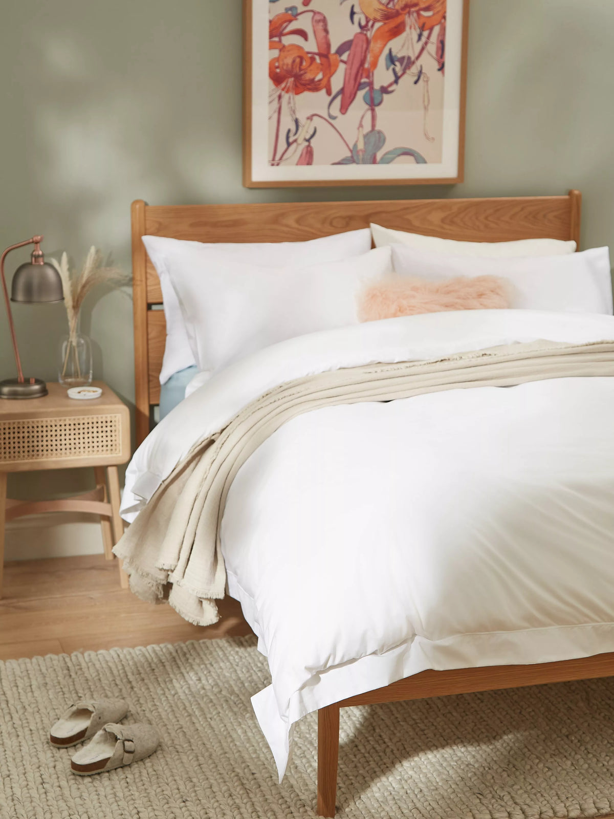 John Lewis embroidered percale pillowcase - British product